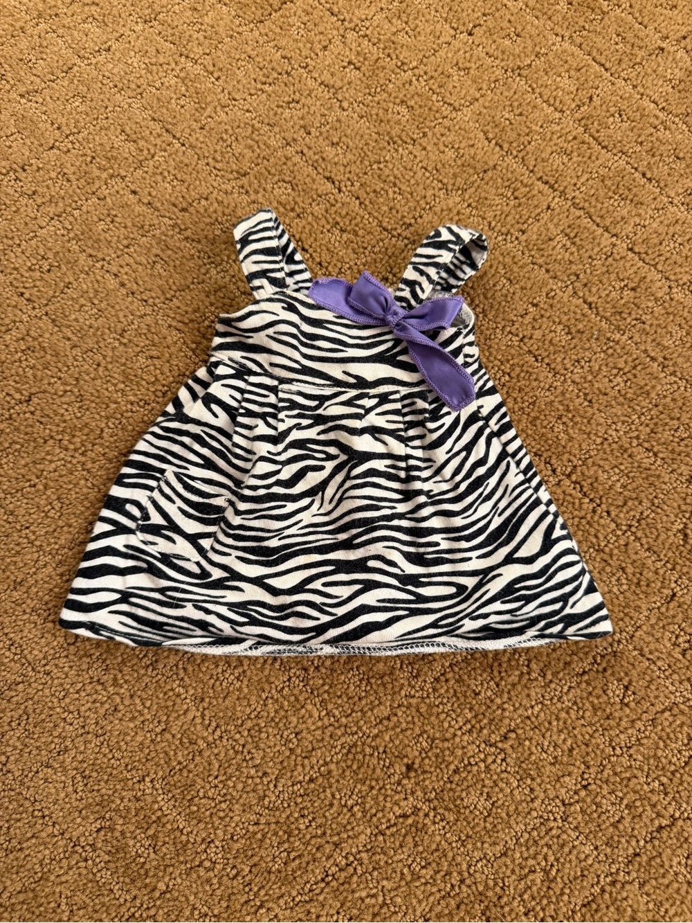 American Girl Zebra Print Sundress Purple Bow